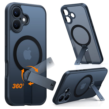 Coque MagSafe pour Apple iPhone 16 Plus, Torras, Pstand Spin, Noire