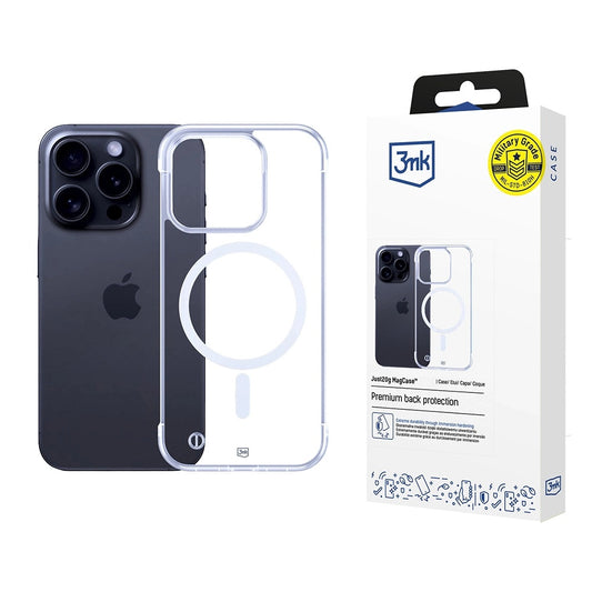 Coque MagSafe pour Apple iPhone 16 Pro, 3MK, Just20g, Transparente