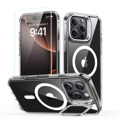 Coque MagSafe pour Apple iPhone 16 Pro, ESR, Classic Hybrid avec Support et Protecteur d'Écran, Transparente