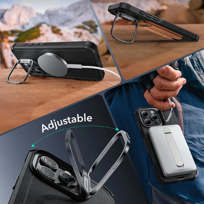 MagSafe Hülle für Apple iPhone 16 Pro, ESR, Cyber Armor Kickstand, Grün