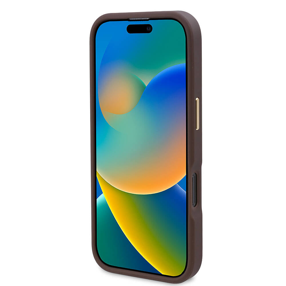 Étui MagSafe pour Apple iPhone 16 Pro, Guess, Plaque Logo 4G, Noir