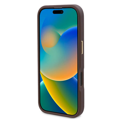 Coque MagSafe pour Apple iPhone 16 Pro, Guess, Plaque Logo 4G, Rose