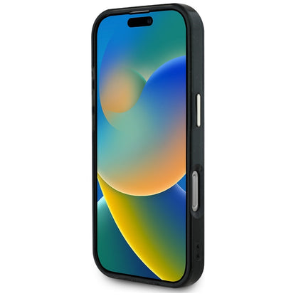 MagSafe Case for Apple iPhone 16 Pro, Guess, IML Glitter 4G Circle Triangle, Black