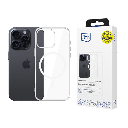 Coque MagSafe pour Apple iPhone 16 Pro Max, 3MK, Clear MagCase, Transparente