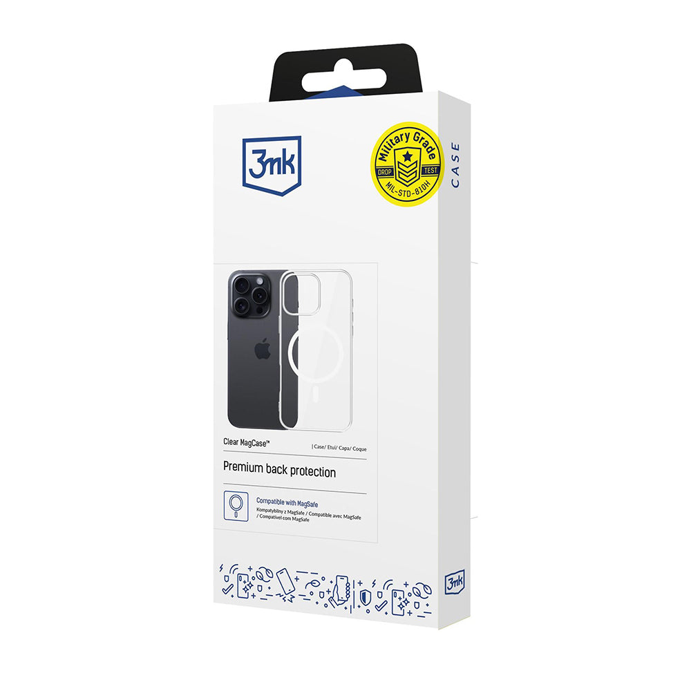 Coque MagSafe pour Apple iPhone 16 Pro Max, 3MK, Clear MagCase, Transparente