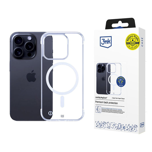 Coque MagSafe pour Apple iPhone 16 Pro Max, 3MK, Just20g, Transparente