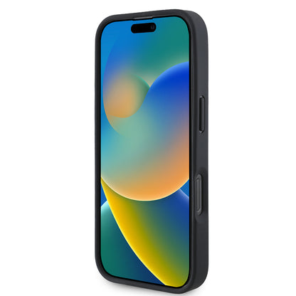 Coque MagSafe pour Apple iPhone 16 Pro Max, BMW, Perforated M Perf. Tricolor Stripers, Noire