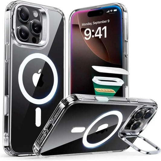 Coque MagSafe pour Apple iPhone 16 Pro Max, ESR, Classic Hybrid Kickstand Slide, Transparente