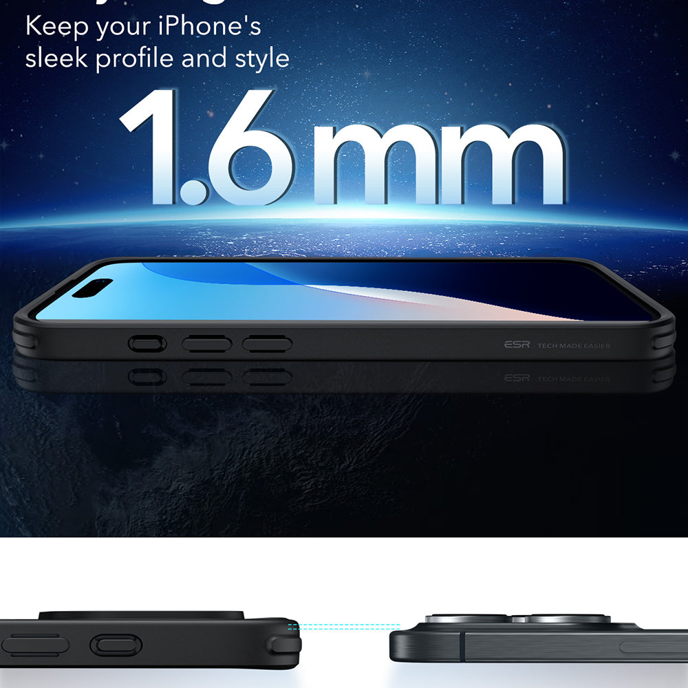Coque MagSafe pour Apple iPhone 16 Pro Max, ESR, Classic Hybrid, Noire Transparente