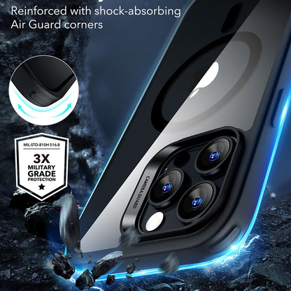 Coque MagSafe pour Apple iPhone 16 Pro Max, ESR, Classic Hybrid, Noire Transparente