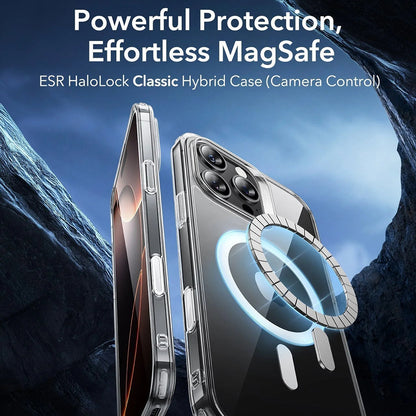 Coque MagSafe pour Apple iPhone 16 Pro Max, ESR, Classic Hybrid Slide, Noire Transparente
