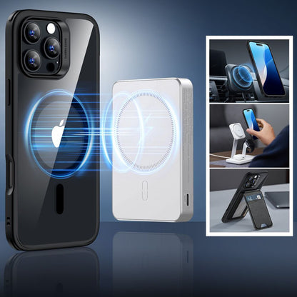 MagSafe Hülle für Apple iPhone 16 Pro Max, ESR, Classic Hybrid mit Displayschutz, Transparent Schwarz