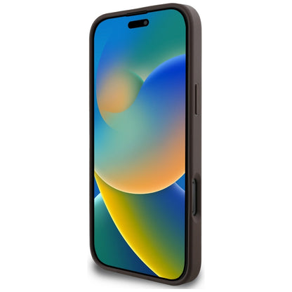 Étui MagSafe pour Apple iPhone 16 Pro Max, Guess, Cardslot 4G Stripes, Marron