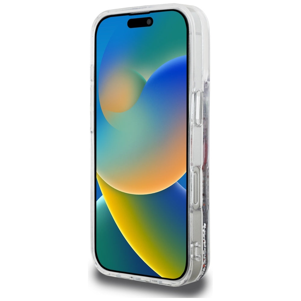 MagSafe Case for Apple iPhone 16 Pro Max, Karl Lagerfeld, Liquid Glitter Choupette Logo, Transparent