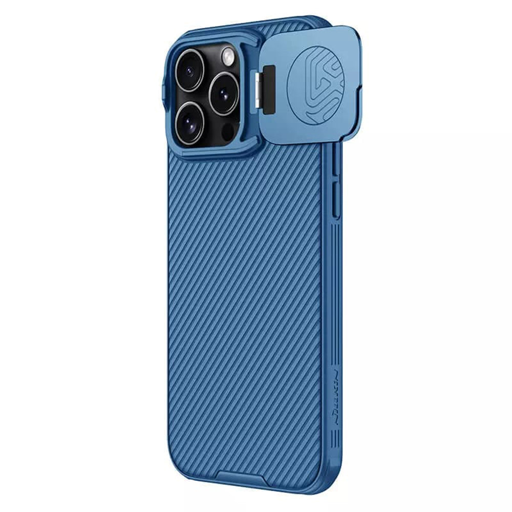 Coque MagSafe pour Apple iPhone 16 Pro Max, Nillkin, CamShield Prop, Bleue