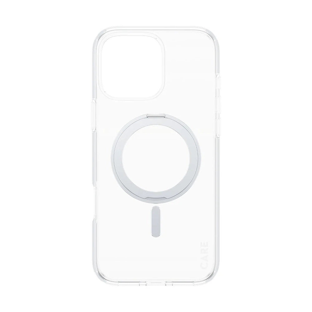 MagSafe Hülle für Apple iPhone 16 Pro Max, PanzerGlass, Care Feature Kickstand, Transparent Silber