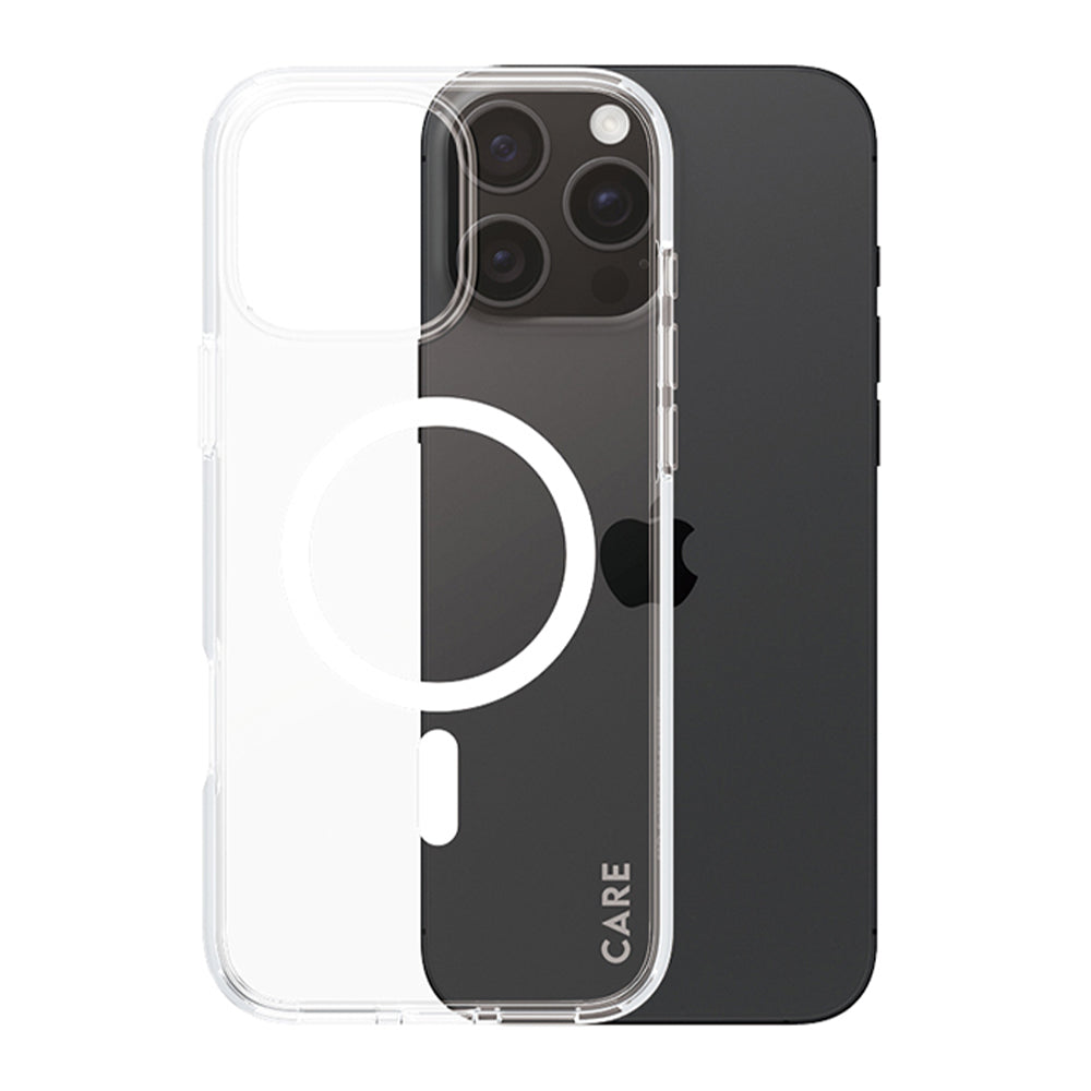 Coque MagSafe pour Apple iPhone 16 Pro Max, PanzerGlass, Care Urban Combat, Transparente Blanche