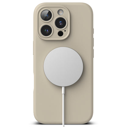 MagSafe-Hülle für Apple iPhone 16 Pro Max, Ringke, Silikon, Creme