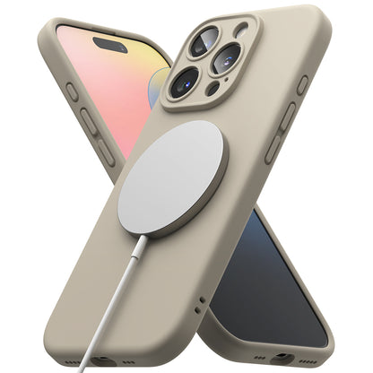 MagSafe-Hülle für Apple iPhone 16 Pro Max, Ringke, Silikon, Creme