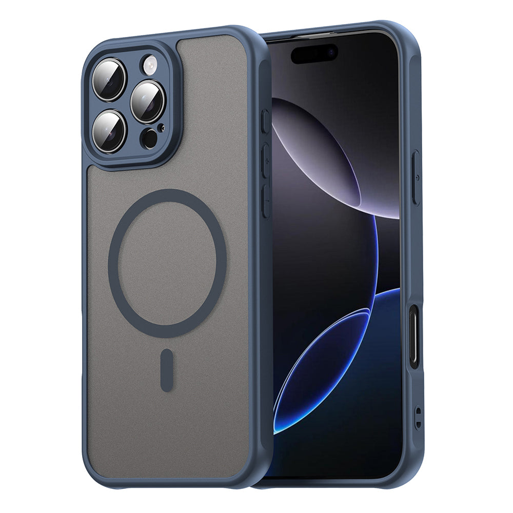 Coque MagSafe pour Apple iPhone 16 Pro Max, Techsuit, HaloFrost II, Bleu marine