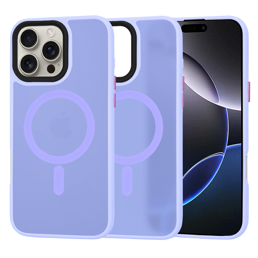 MagSafe-Hülle für Apple iPhone 16 Pro Max, Techsuit, HaloFrost, Hellviolett