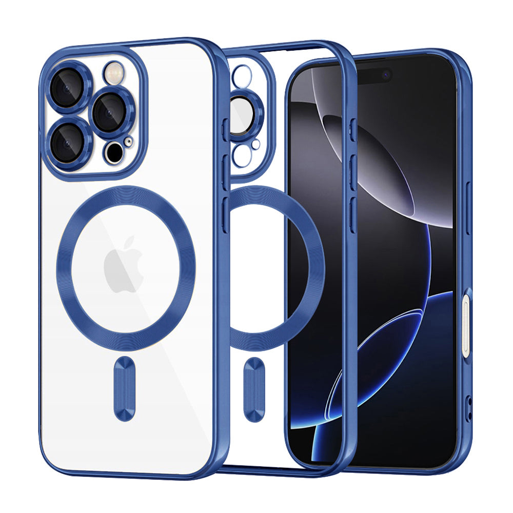 MagSafe Case for Apple iPhone 16 Pro Max, Techsuit, Luxury Crystal, Dark Blue