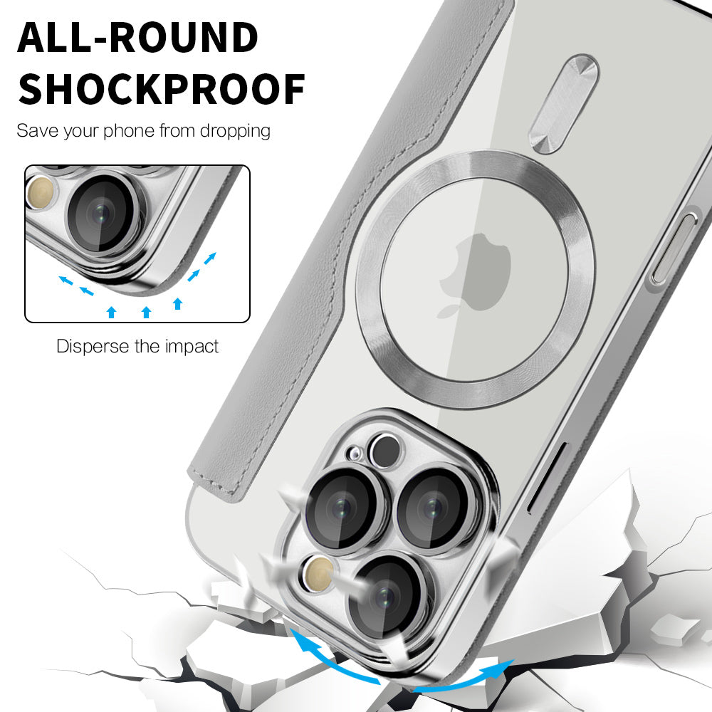 MagSafe Case for Apple iPhone 16 Pro Max, Techsuit, SmartMag Book, Gray
