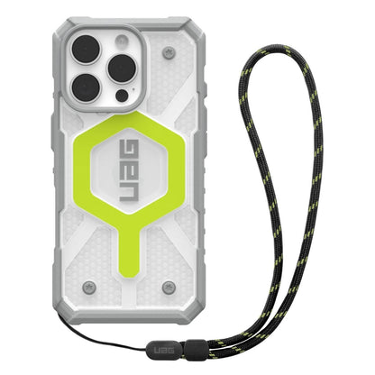 Coque MagSafe pour Apple iPhone 16 Pro Max, Urban Armor Gear, Pathfinder Clear avec cordon, Vert