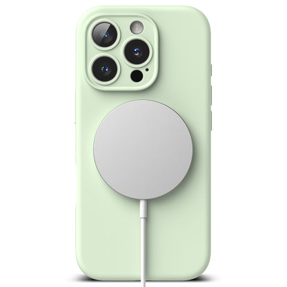 Coque MagSafe pour Apple iPhone 16 Pro, Ringke, Silicone, Vert Clair