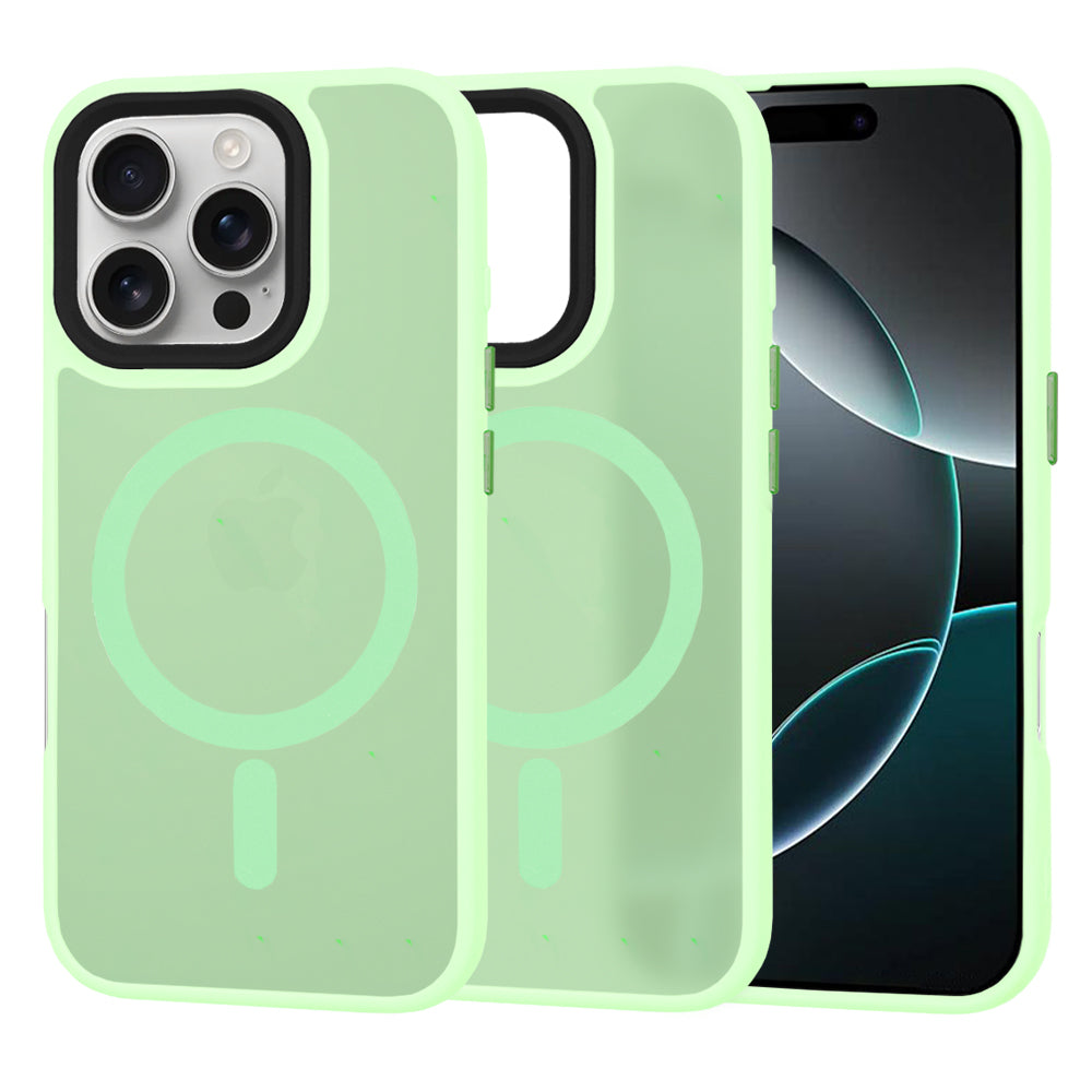 Coque MagSafe pour Apple iPhone 16 Pro, Techsuit, HaloFrost, Vert Clair