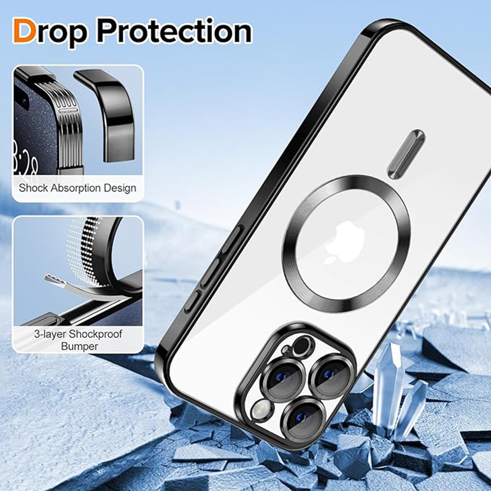 Coque MagSafe pour Apple iPhone 16 Pro, Techsuit, Luxury Crystal, Dorée