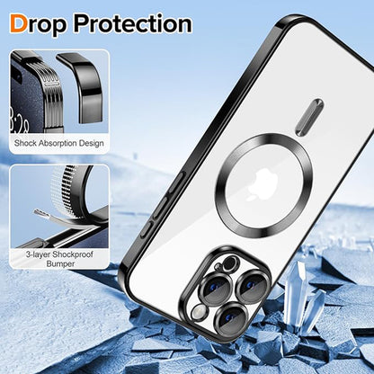 Coque MagSafe pour Apple iPhone 16 Pro, Techsuit, Luxury Crystal, Dorée
