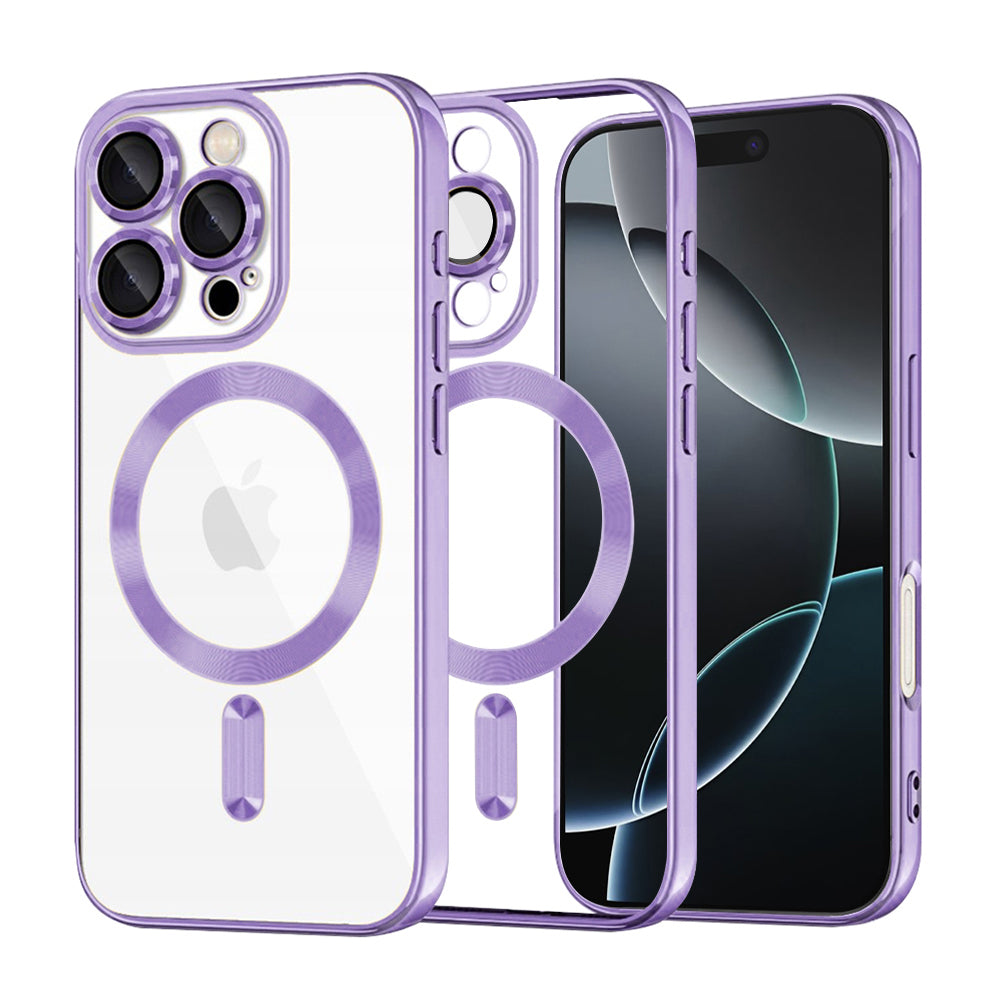 Coque MagSafe pour Apple iPhone 16 Pro, Techsuit, Luxury Crystal, Violet Clair