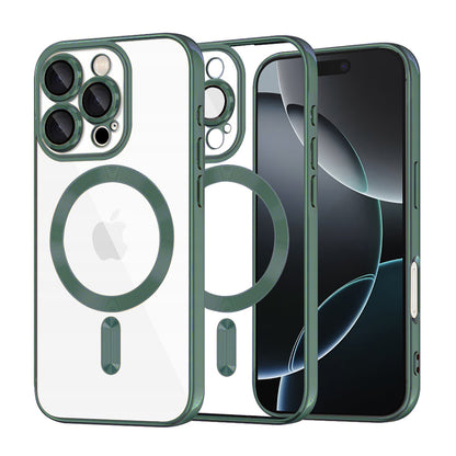 Coque MagSafe pour Apple iPhone 16 Pro, Techsuit, Luxury Crystal, Vert Foncé