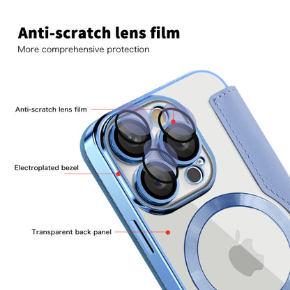 Coque MagSafe pour Apple iPhone 16 Pro, Techsuit, SmartMag Book, Bleu
