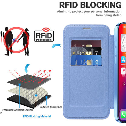 Coque MagSafe pour Apple iPhone 16 Pro, Techsuit, SmartMag Book, Bleu