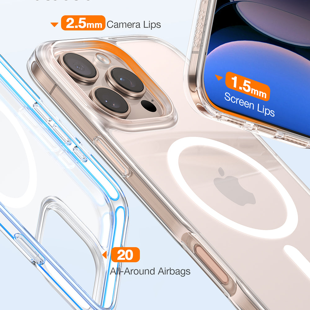 Coque MagSafe pour Apple iPhone 16 Pro, Torras, Diamond, Transparente
