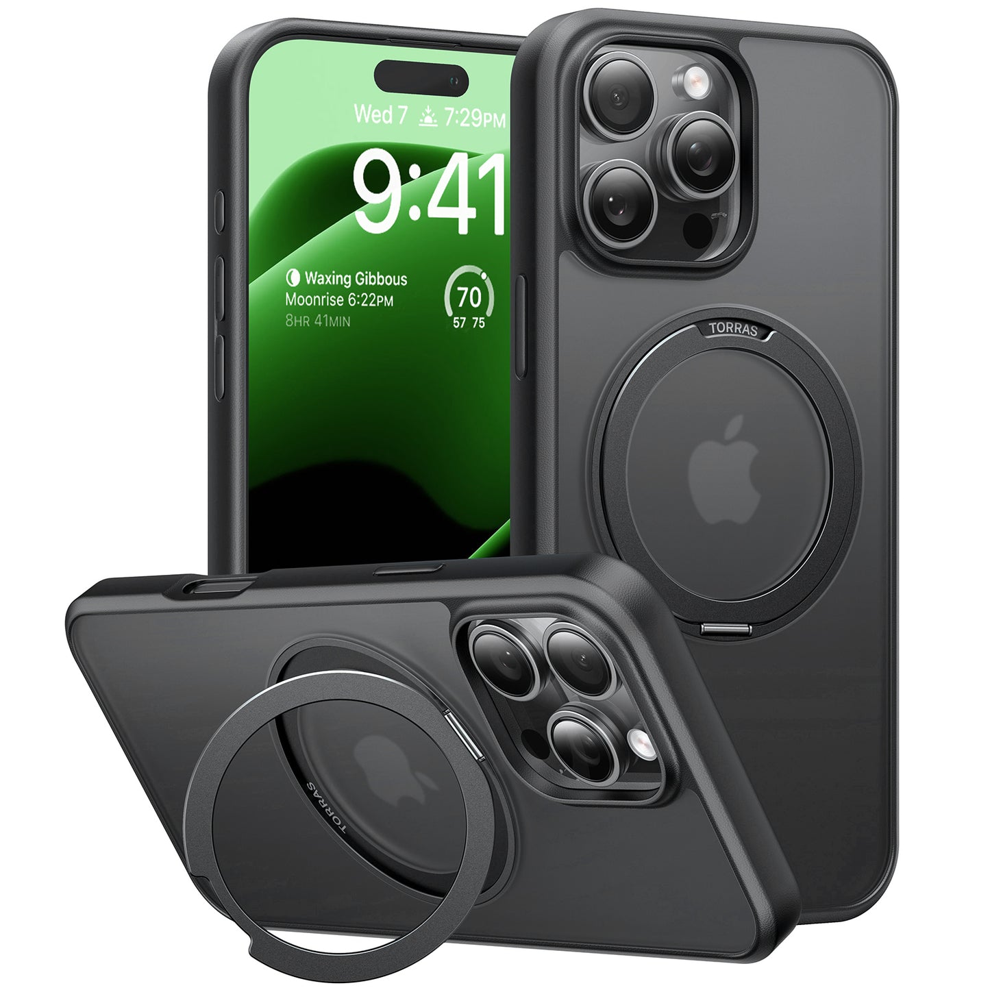 MagSafe Hülle für Apple iPhone 16 Pro, Torras, Ostand Pro, Schwarz