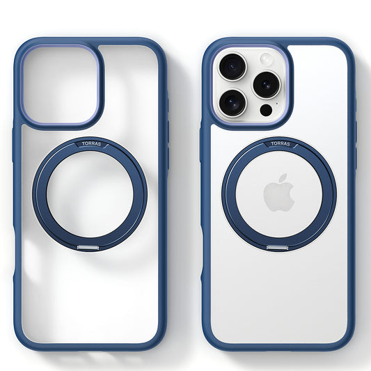 MagSafe Hülle für Apple iPhone 16 Pro, Torras, Ostand R Fusion, Marineblau