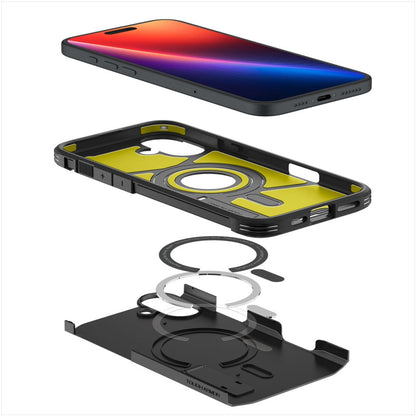 MagSafe Case for Apple iPhone 16, Spigen, Tough Armor, Black ACS08216