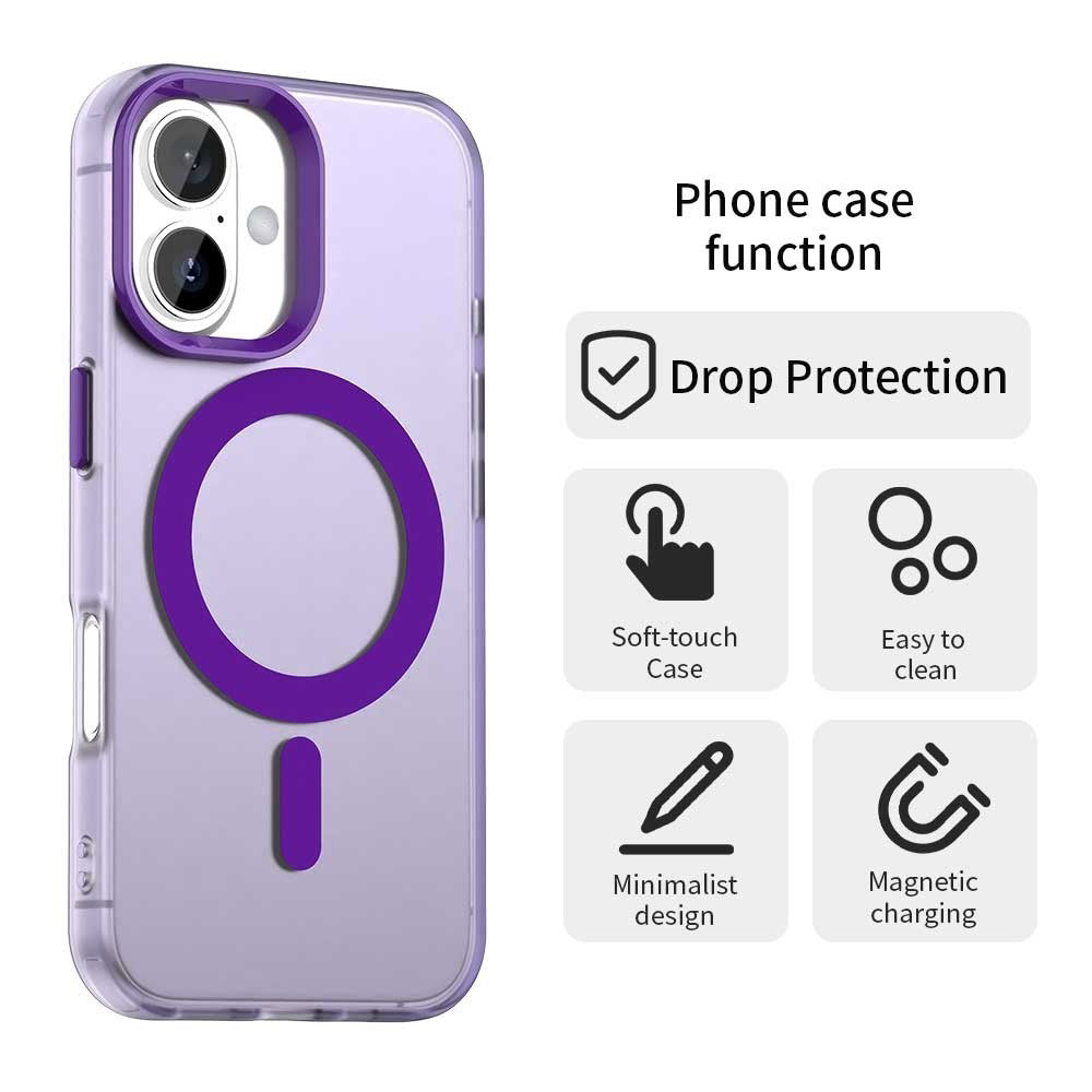 Coque MagSafe pour Apple iPhone 16, Techsuit, CandyCase, Violet