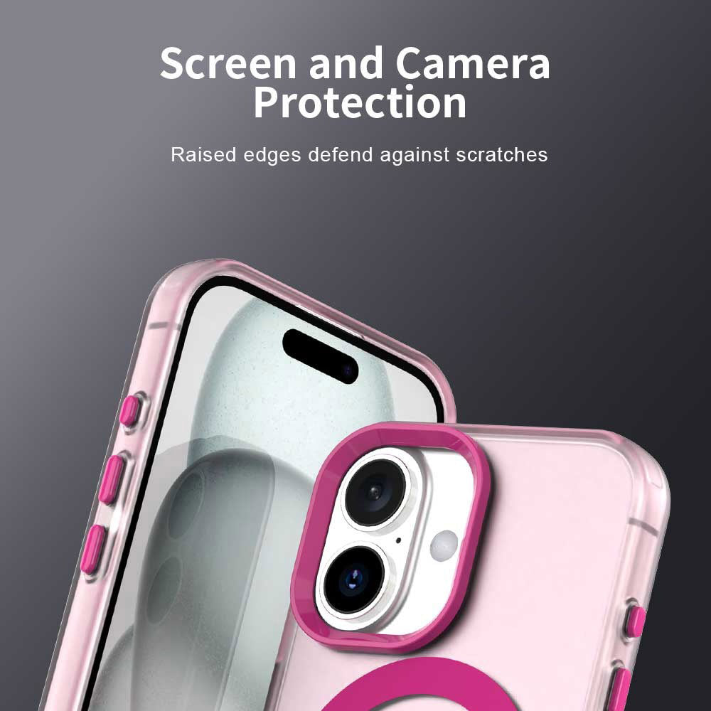 Coque MagSafe pour Apple iPhone 16, Techsuit, CandyCase, Rose
