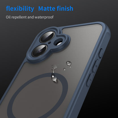 MagSafe Case for Apple iPhone 16, Techsuit, HaloFrost II, Navy Blue