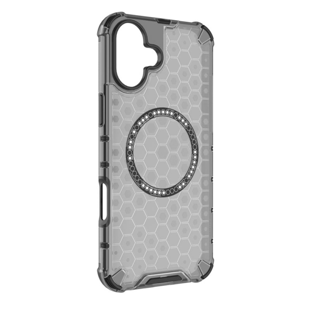 Coque MagSafe pour Apple iPhone 16, Techsuit, HoneyComb Shield, Noire