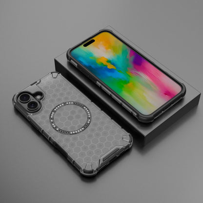Coque MagSafe pour Apple iPhone 16, Techsuit, HoneyComb Shield, Noire