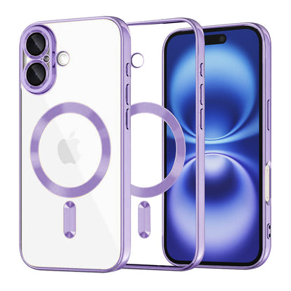 MagSafe-Hülle für Apple iPhone 16, Techsuit, Luxury Crystal, Hellviolett