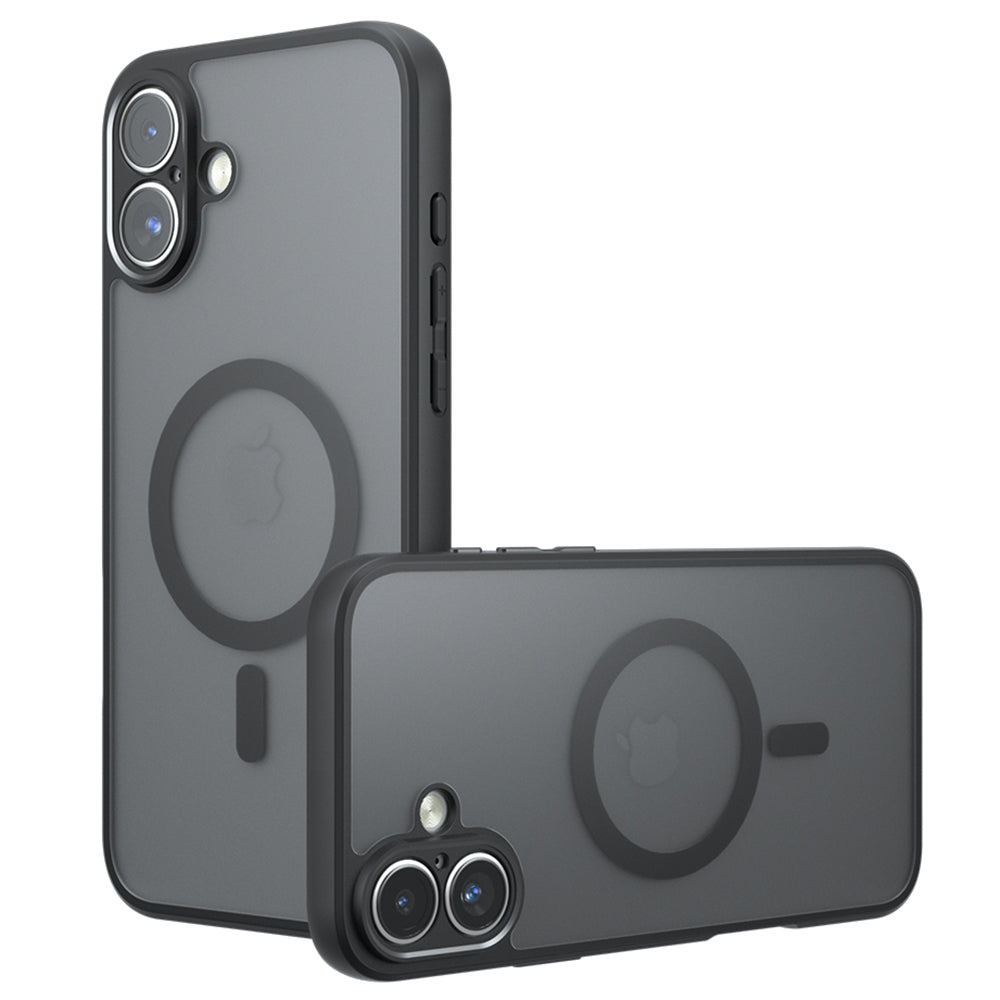 MagSafe-Hülle für Apple iPhone 16, Techsuit, PureFrost, Satin Schwarz