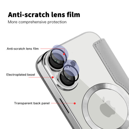 Coque MagSafe pour Apple iPhone 16, Techsuit, SmartMag Book, Gris