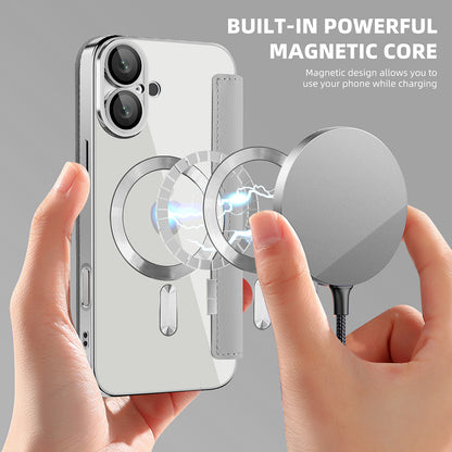Coque MagSafe pour Apple iPhone 16, Techsuit, SmartMag Book, Gris
