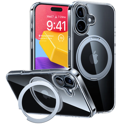 MagSafe Hülle für Apple iPhone 16, Torras, Ostand Pro, Transparent